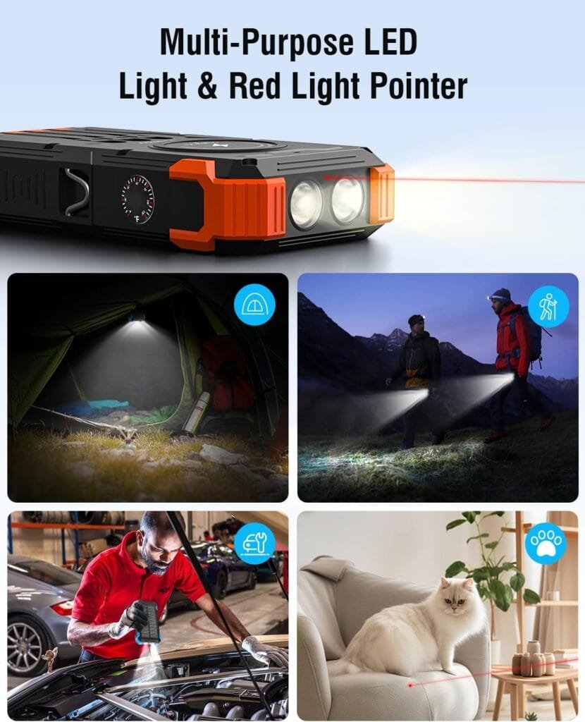 42800mAH Solar Charger Power Bank with Built in cable