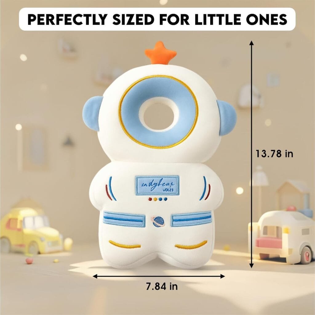 Baby Head Protector Backpack with a Pair of Non Slip Socks and Knee Pads, Baby Pillow Backpack for Falling, Crawling, Adjustable Toddler Head Protector for Infants 6–18 Months