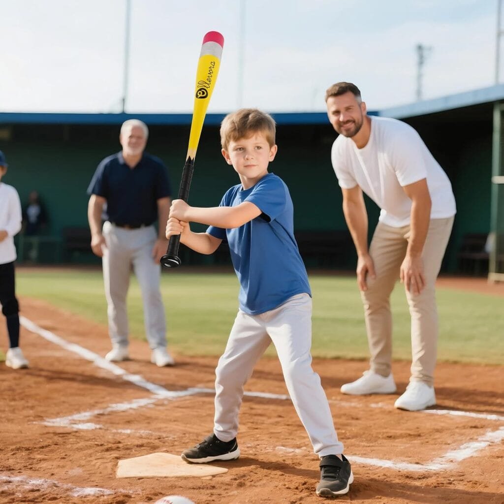 Pencil Bat - Novelty Backyard Baseball Games Gift - Youth Metal Baseball Bat - 2 5/8" Aluminum Barrel with Balanced Weight and Durable Finish