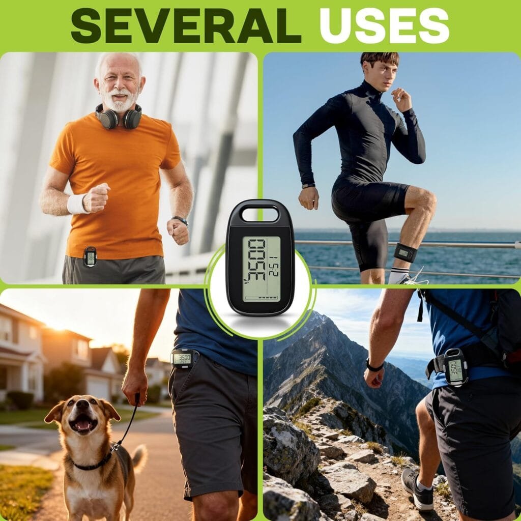 Ankle Pedometer Step Counter for Walking - Distance Counter - Activity Tracker with Clip On for Walking Steps and Miles