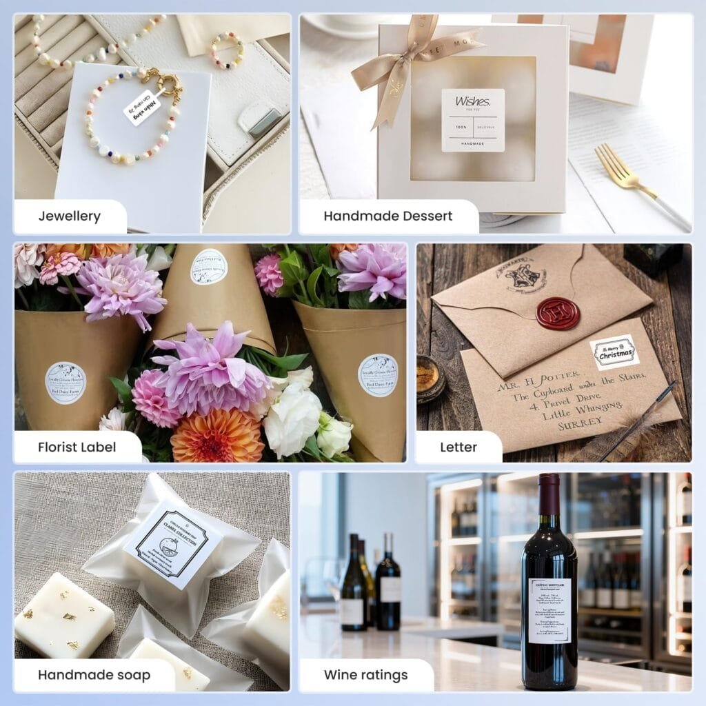 CLABEL Label Maker Machine with Tape, 221B Thermal Bluetooth Label Printer 2 Inch Portable Barcode Inkless Sticker for Small Business, Retail Office,Office, Home, Came with 1 Roll Label (Black)