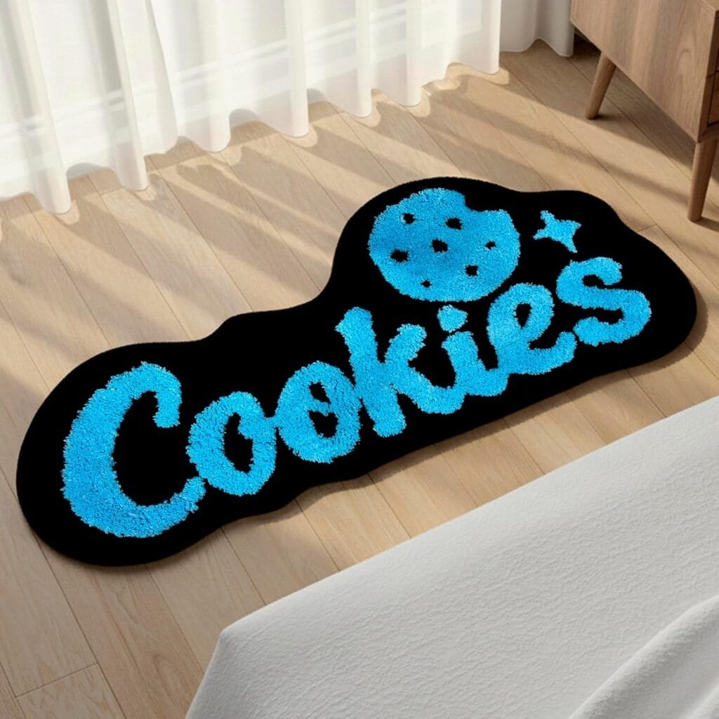 Cookies Rug – Cool Rug for Preppy Room Decor, Soft Microfiber Tufted for Cute Bedroom Decor, 39.4" x 17.7" Non-Slip Decorative Carpet for Kids Room & Hallway