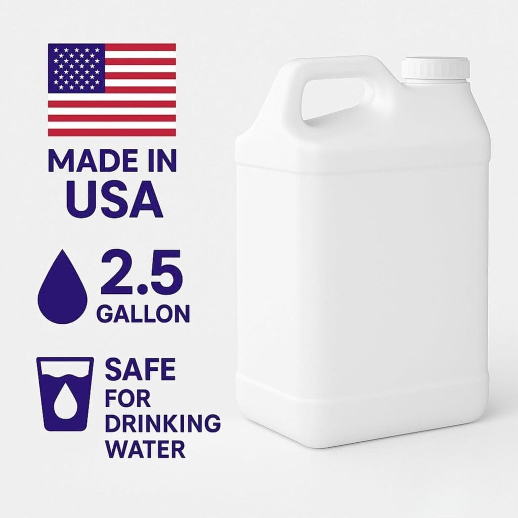 2.5 Gallon Heavy-Duty Water Jug Container with Secure Lid | 9.46 litres Carboy for Automotive Used Oil, Liquid and Drinking Water Storage - Made in USA - Image 3