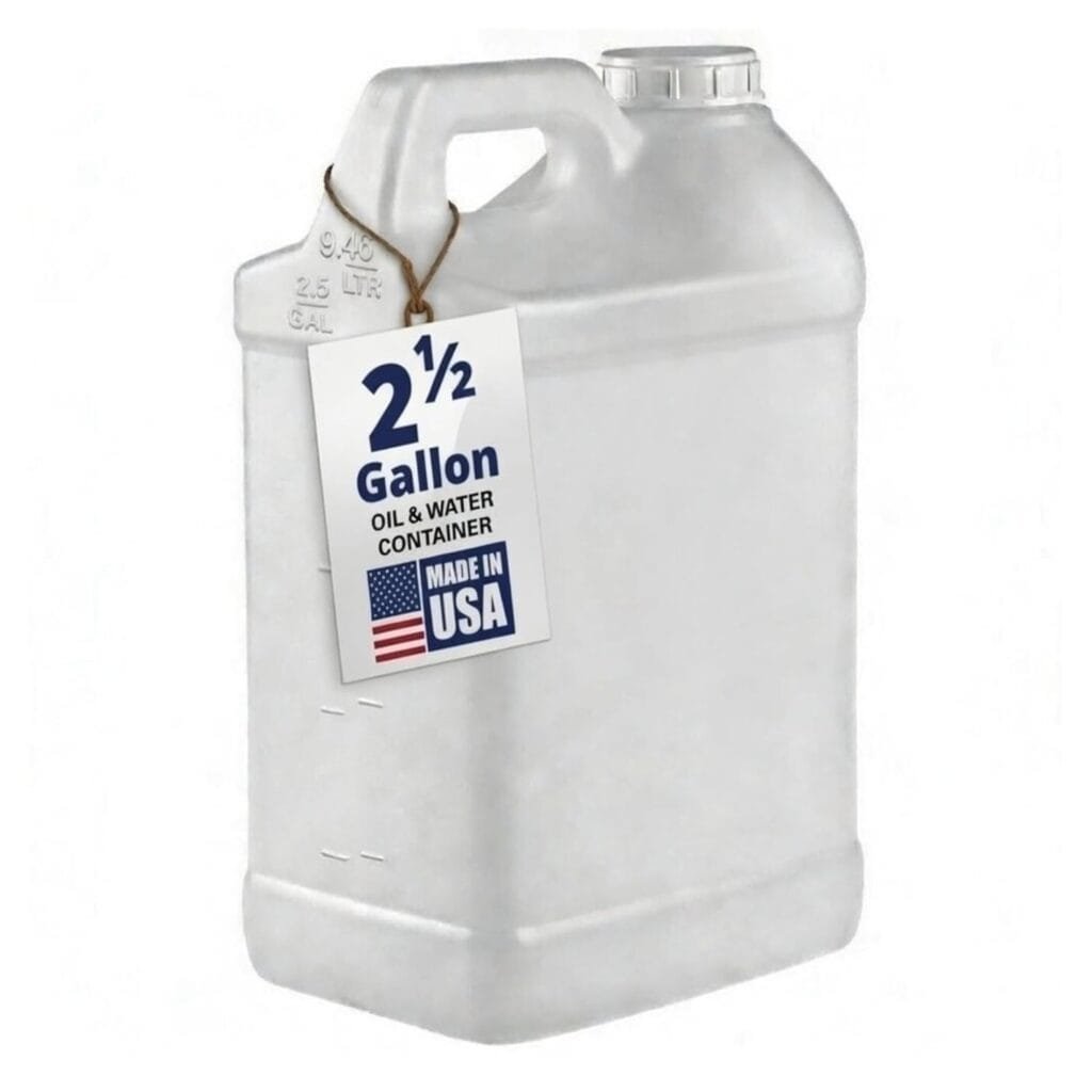 2.5 Gallon Heavy-Duty Water Jug Container with Secure Lid | 9.46 litres Carboy for Automotive Used Oil, Liquid and Drinking Water Storage - Made in USA - Image 1