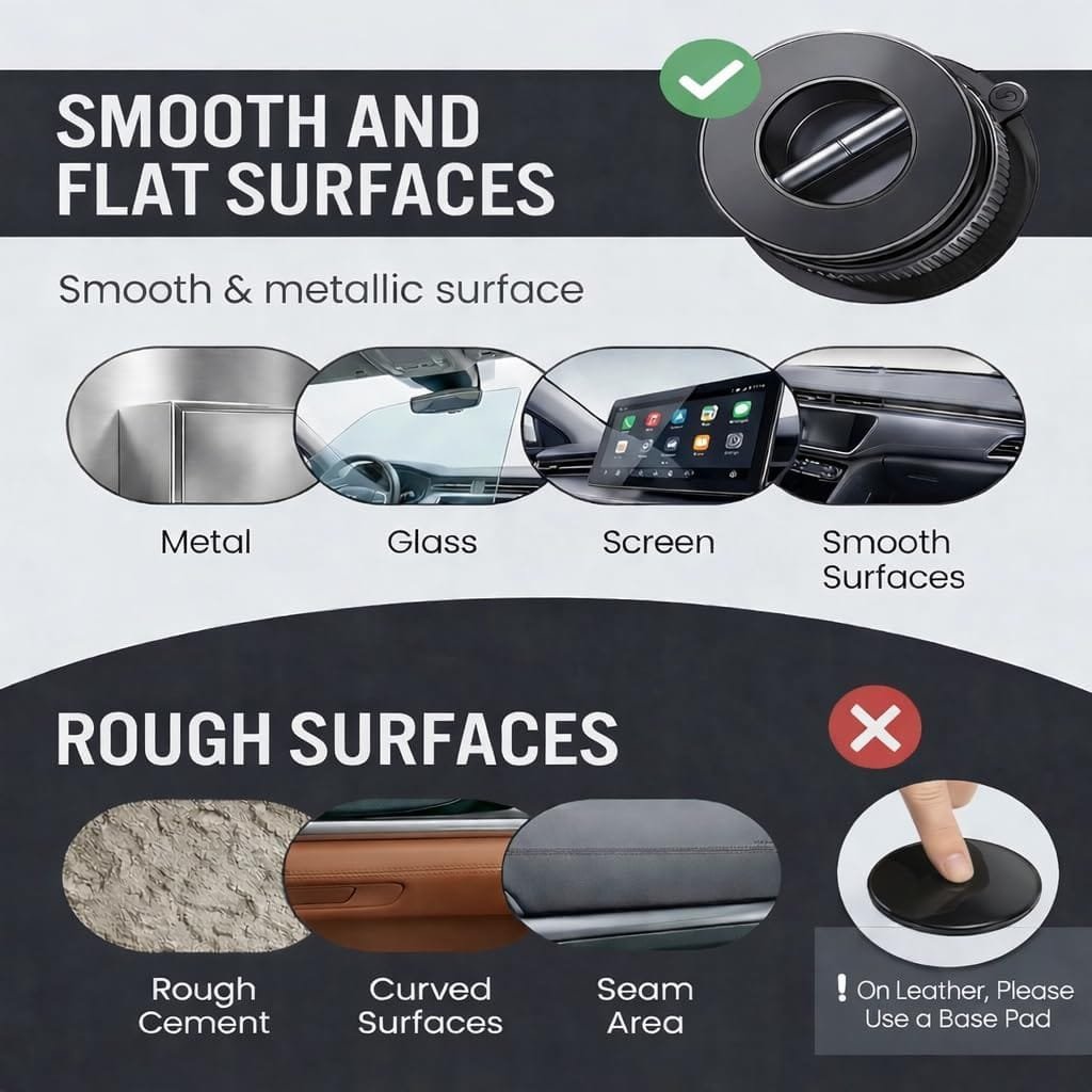 360 Adjustable Vacuum Magnetic Phone Holder for Car Dashboard – Suction Cup Magnetic Car Phone Mount for iPhone 17 Pro Max, Universal Hands Free Magnetic Cell Phone Holder - Picture 7