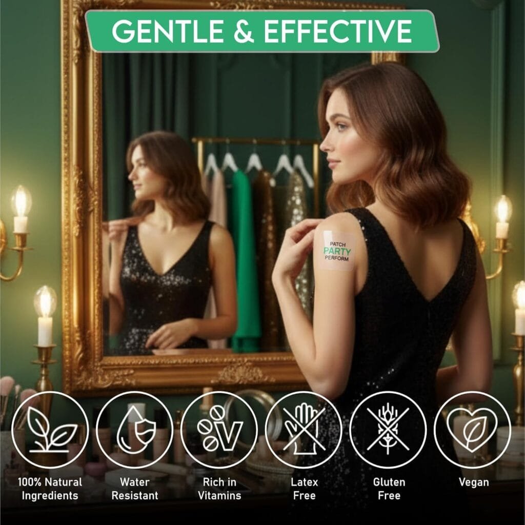 Recovery Patches 24 Pack, 100% Natural Ingredients Party Recovery Patch with Skin-Friendly & Waterproof Design, Strong Adhesive Party Patch for Secure Fit, Enhanced Morning Formula Image 5