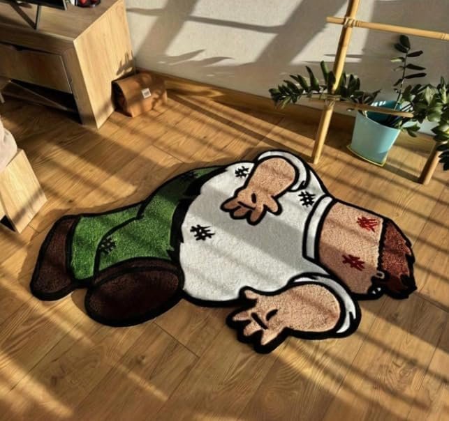 Cartoon Funny Rug for Bedroom - Dad Fun Cool Rugs for Men - Washable Decorative 3D Rug for Living Room - Tufted Rug 32 * 20 Inch Graphic Rugs for Home Decor - Image 6
