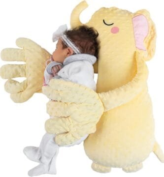 Baby Soothing Patting Hand - Longer Runtime with Remote and 3-Level Adjustable, Stuffed Animal for Baby Toddler Kids, Baby Patter Huggable Elephant, Soothing Companion Shower Gift, Baby Toys - Image 1