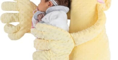 Baby Soothing Patting Hand - Longer Runtime with Remote and 3-Level Adjustable, Stuffed Animal for Baby Toddler Kids, Baby Patter Huggable Elephant, Soothing Companion Shower Gift, Baby Toys - Image 1