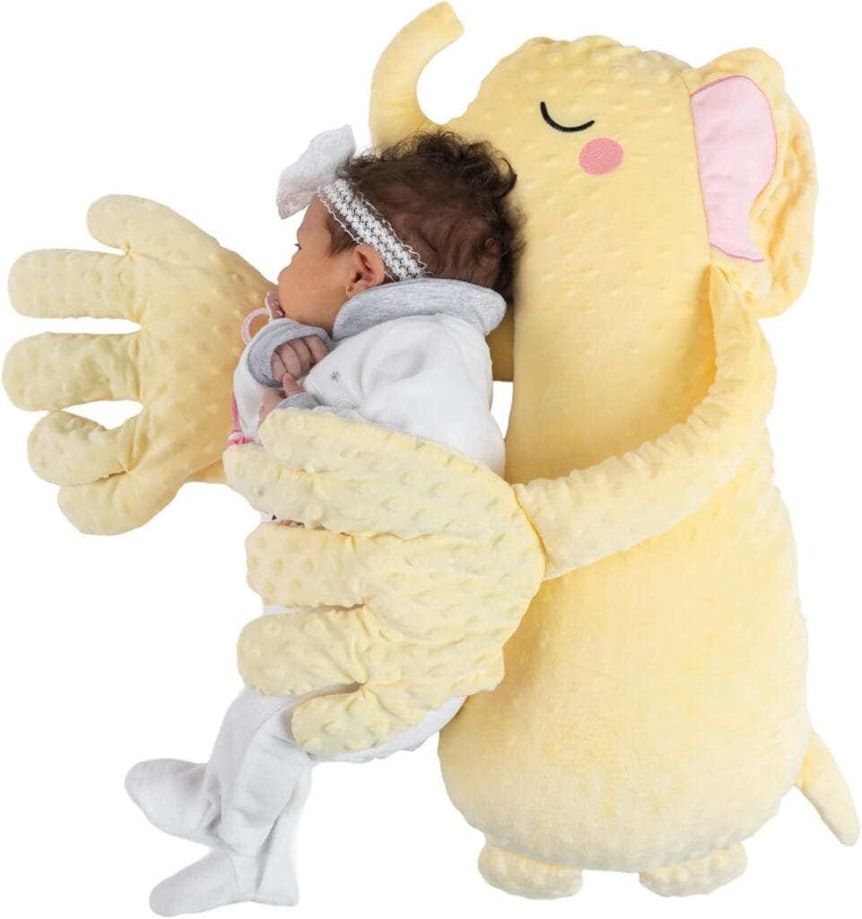 Baby Soothing Patting Hand - Longer Runtime with Remote and 3-Level Adjustable, Stuffed Animal for Baby Toddler Kids, Baby Patter Huggable Elephant, Soothing Companion Shower Gift, Baby Toys - Image 1