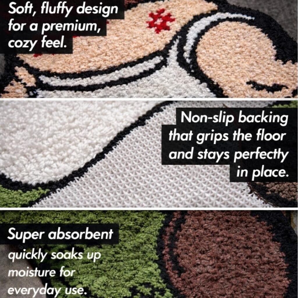 Cartoon Funny Rug for Bedroom - Dad Fun Cool Rugs for Men - Washable Decorative 3D Rug for Living Room - Tufted Rug 32 * 20 Inch Graphic Rugs for Home Decor - Image 5