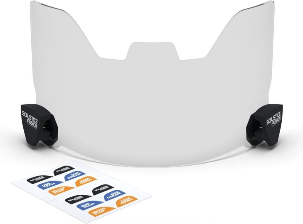 Football Visor for Helmet with Anti-Fog Clear Shield, Scratch-Resistant, UV Block Youth Football Visor Includes 6 Stickers, Carrying Pouch, Visor Clips, Universal Fit for All Helmets - Image 1