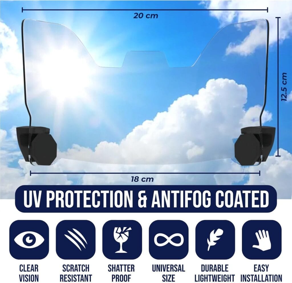 Football Visor for Helmet with Anti-Fog Clear Shield, Scratch-Resistant, UV Block Youth Football Visor Includes 6 Stickers, Carrying Pouch, Visor Clips, Universal Fit for All Helmets - Image 3