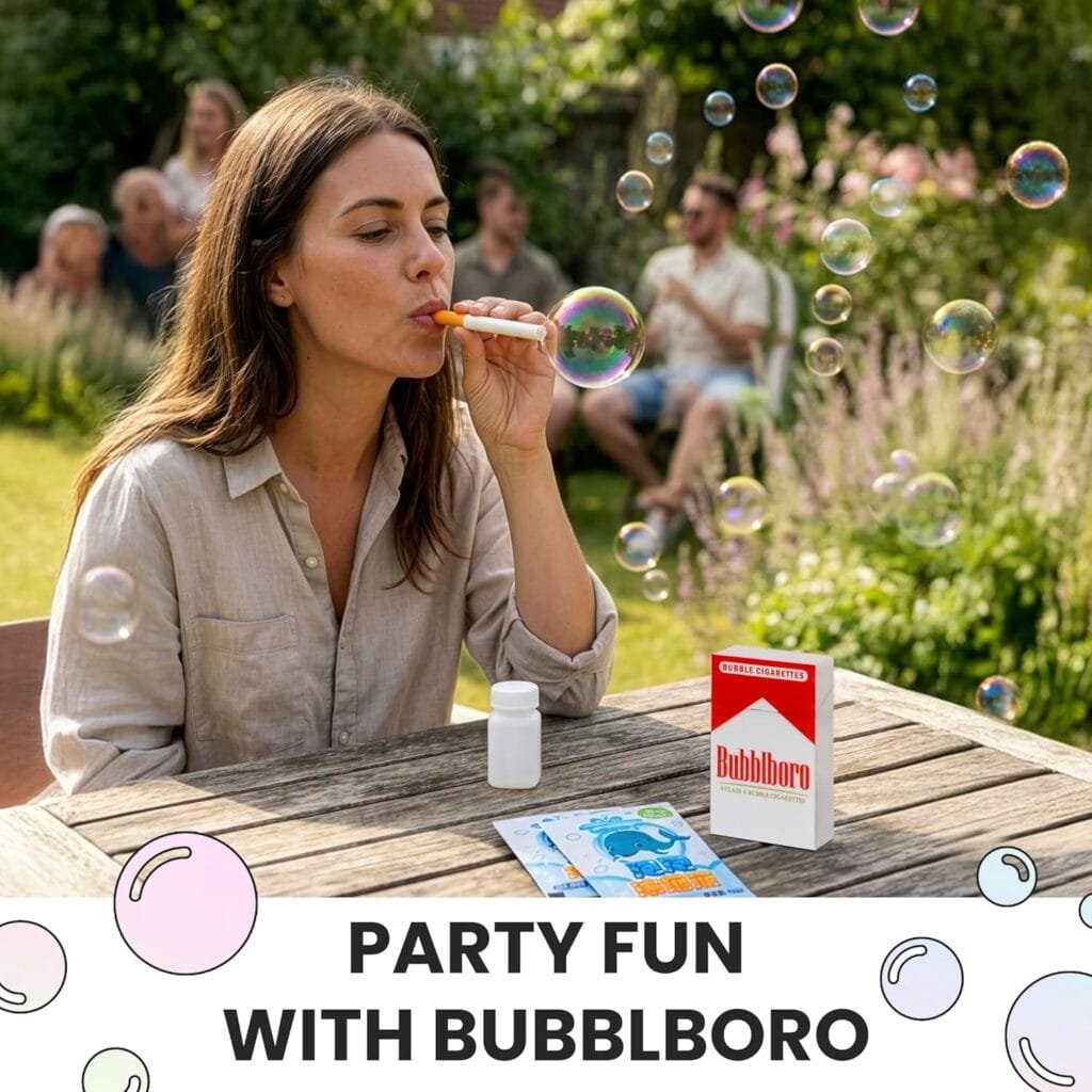 Bubble Blower Stress Relief Set - Bubble Pack Set with 6 Blowing Sticks, Refillable Bubble Solution Bottle & 2 Refills Sachets - Fun Party Gift for Adults - Image 7