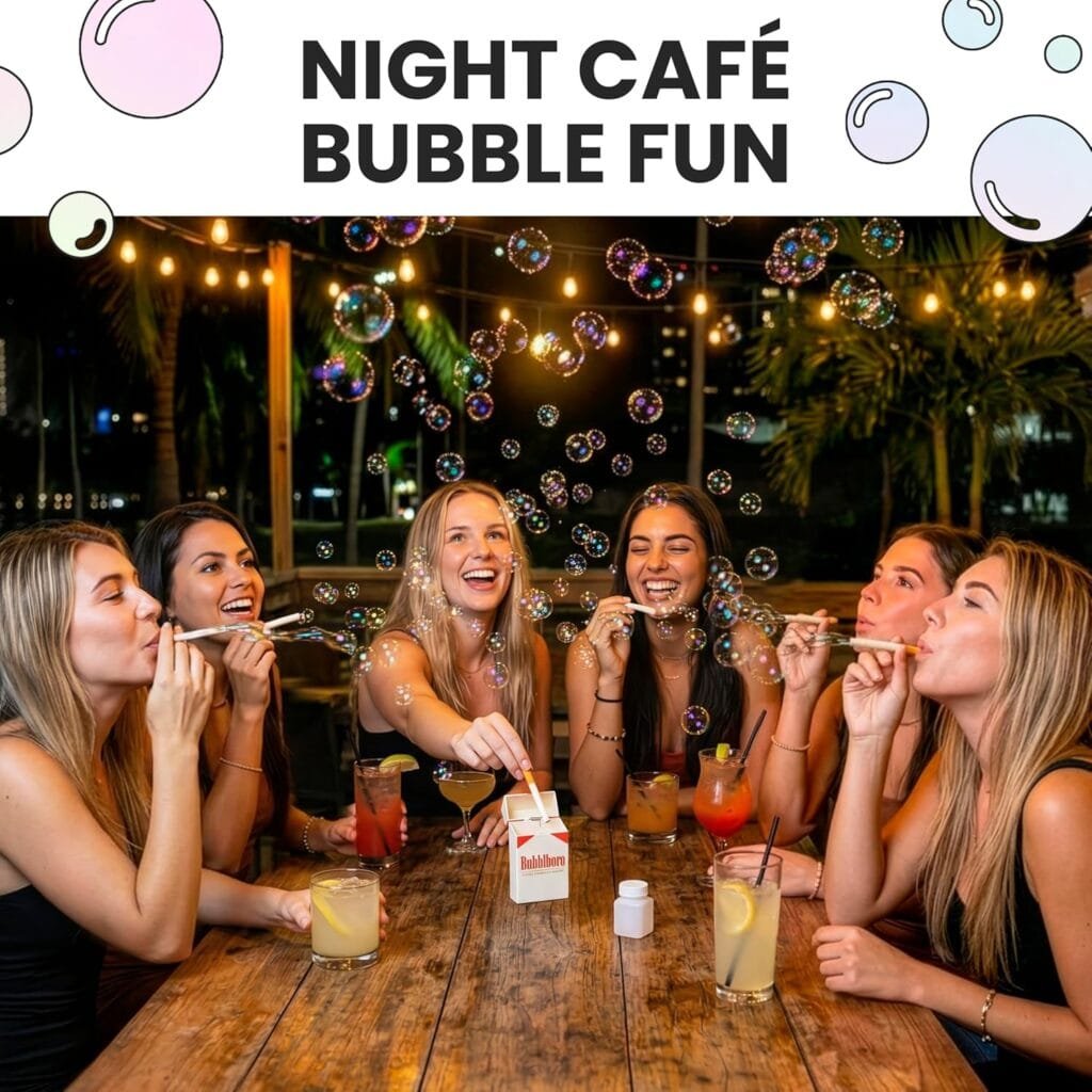 Bubble Blower Stress Relief Set - Bubble Pack Set with 6 Blowing Sticks, Refillable Bubble Solution Bottle & 2 Refills Sachets - Fun Party Gift for Adults - Image 5