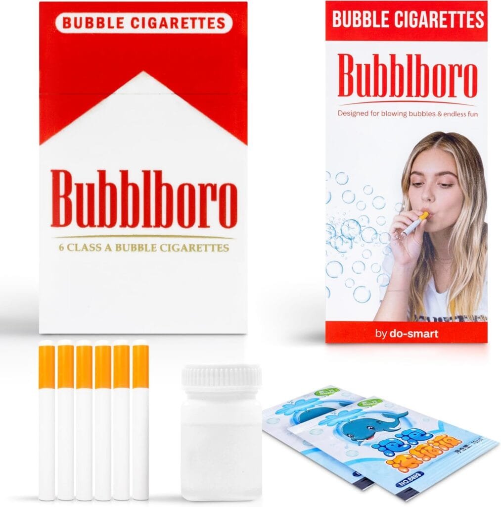 Bubble Blower Stress Relief Set - Bubble Pack Set with 6 Blowing Sticks, Refillable Bubble Solution Bottle & 2 Refills Sachets - Fun Party Gift for Adults - Image 1