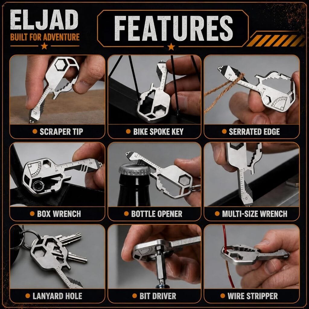 Heavy Duty Multifunctional Trauma Shears, 6 in 1 Folding Raptor Shears with Glass Breaker, Strap Cutter & Oxygen Wrench, EMT Medical Scissors with Bottle Opener Keychain Multitool Image 7