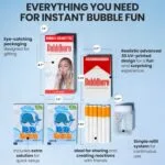 Bubble Blower Stress Relief Set - Bubble Pack Set with 6 Blowing Sticks, Refillable Bubble Solution Bottle & 2 Refills Sachets - Fun Party Gift for Adults - Image 3