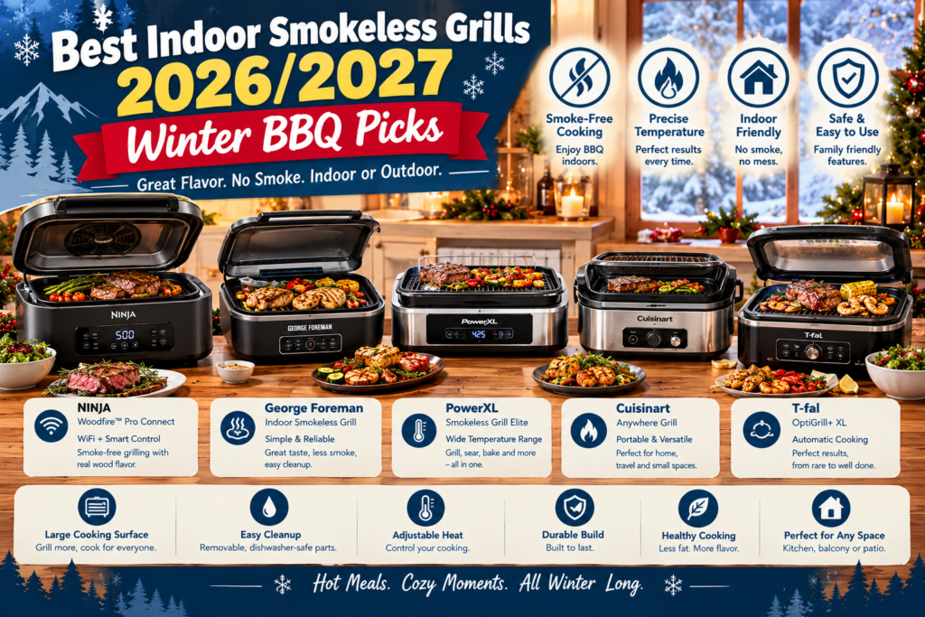 Best Indoor Smokeless Grills 2026 -2027 - Winter BBQ Picks