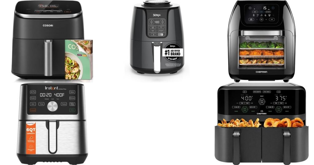 Best smart air fryers 2026 comparison: COSORI TurboBlaze 6 Qt, Ninja AF101, CHEFMAN XL 10L, Instant Vortex Plus 6-Qt, Chefman Dual Basket