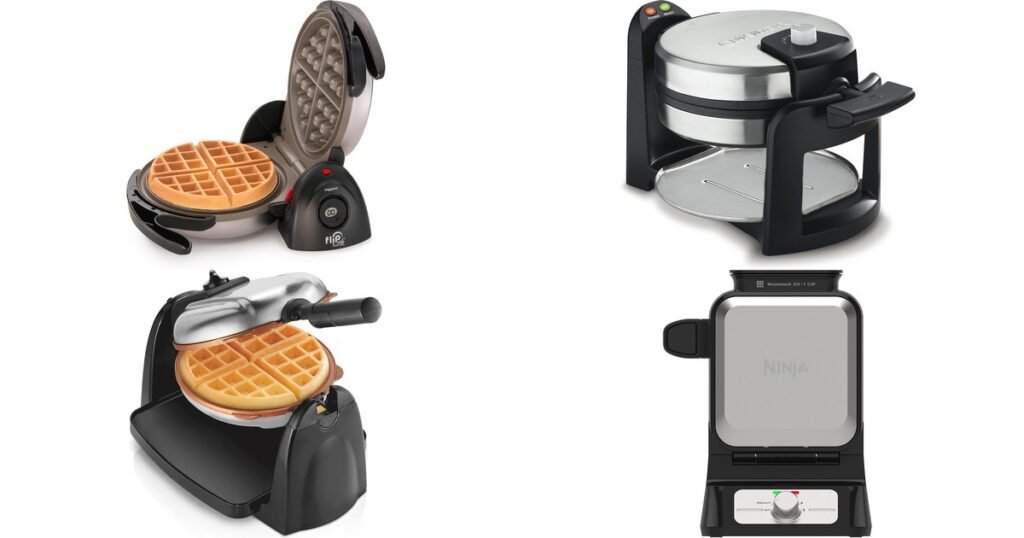 Best waffle makers 2026 comparison: Presto 03510 FlipSide, Cuisinart WAF-F30NAS, Hamilton Beach 26031, Ninja BW1001